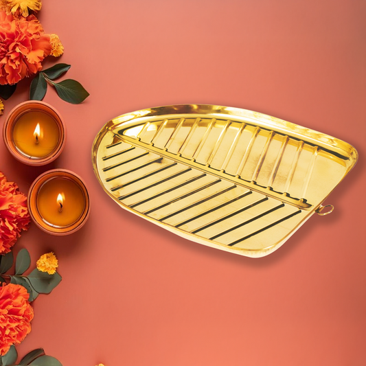Brass Banana Leaf Puja Thali