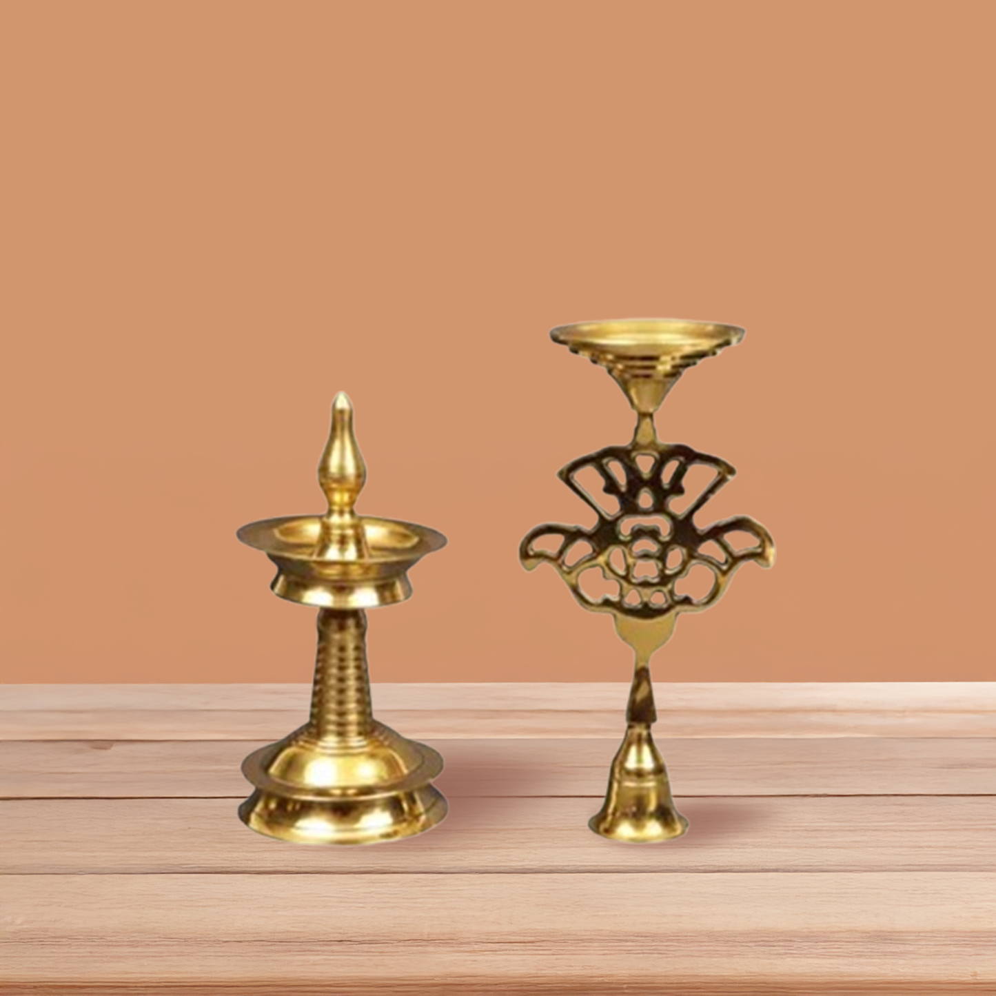 Premium Brass Kerala Nila Vilakku + Tea Light