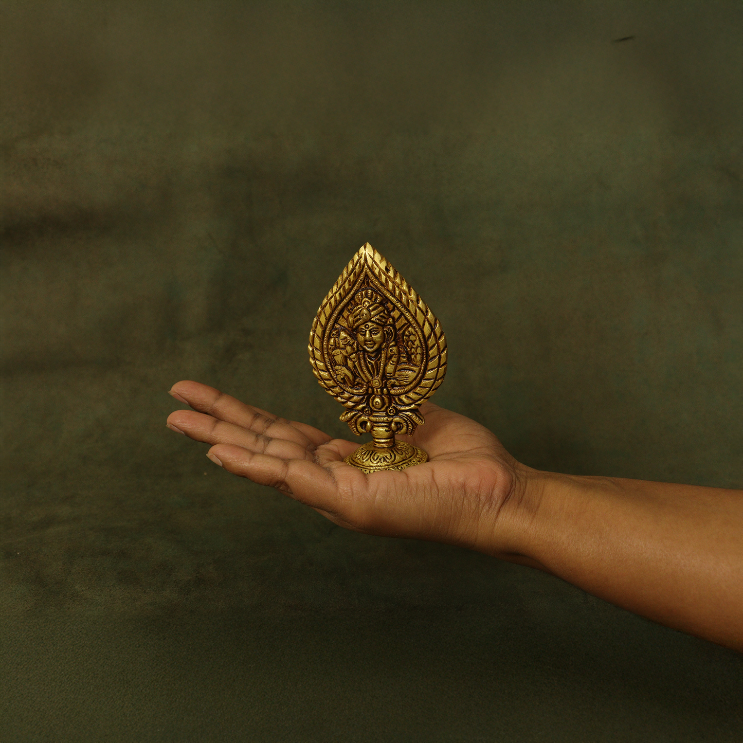 Brass Leaf Murugan Idol