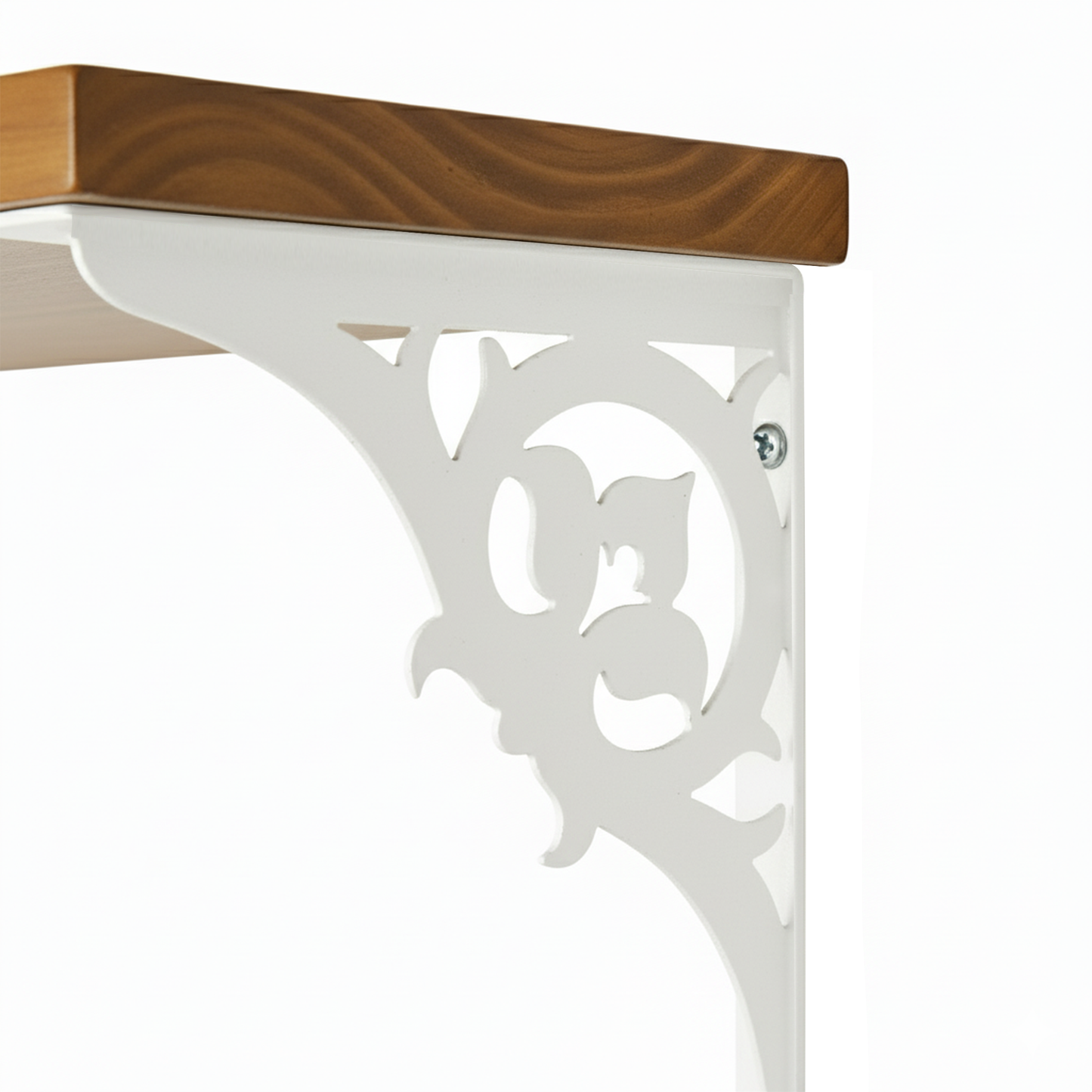 Wooden Pooja Shelf - Single Floral (Lakdi Puja Shelf Phool Design)