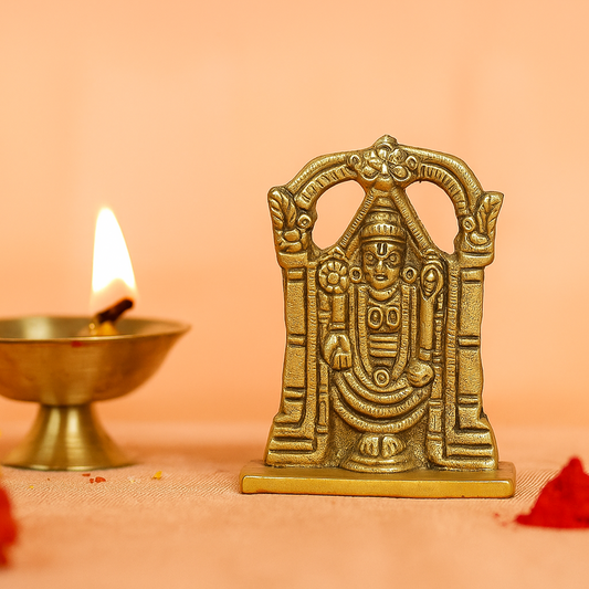 Brass VDM Perumal - 120gm (Pital Vishnu Murti / Tirupati Balaji)