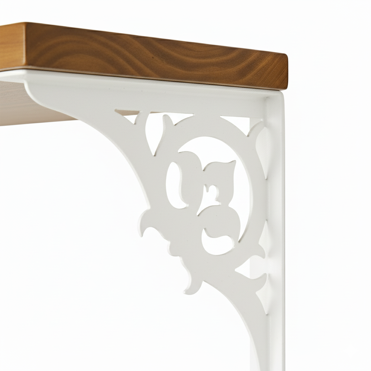 Wooden Pooja Shelf - Single Floral (Lakdi Puja Shelf Phool Design)