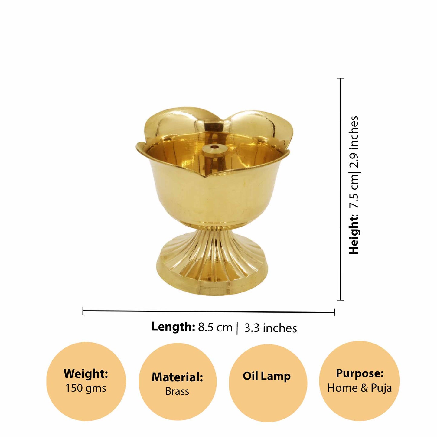 Brass Rose Pyali Diya (Pital Gulab Katori Deepak)