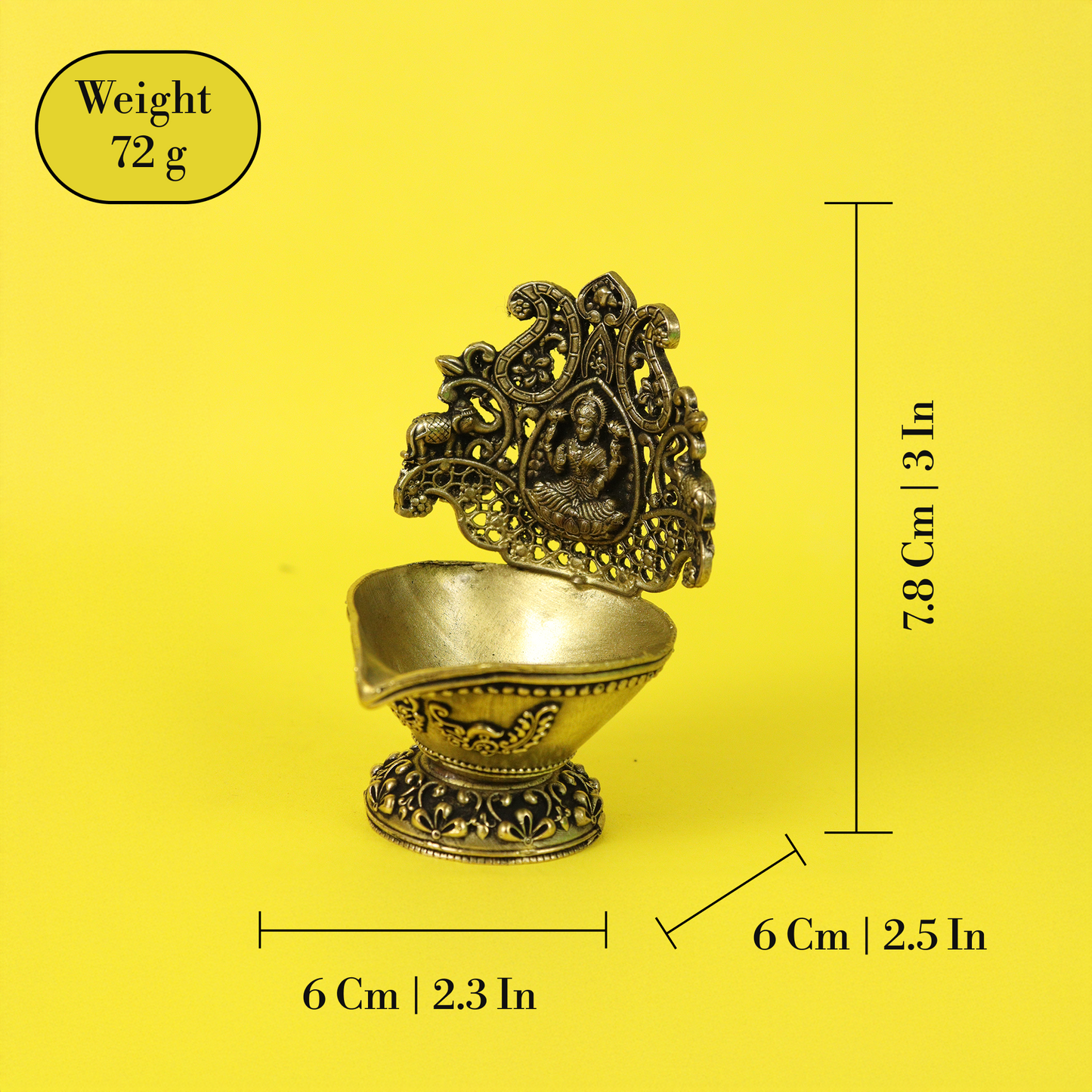 Brass Unique Gajalakshmi Diya (Pital Anokha Gaj Laxmi Deepak)