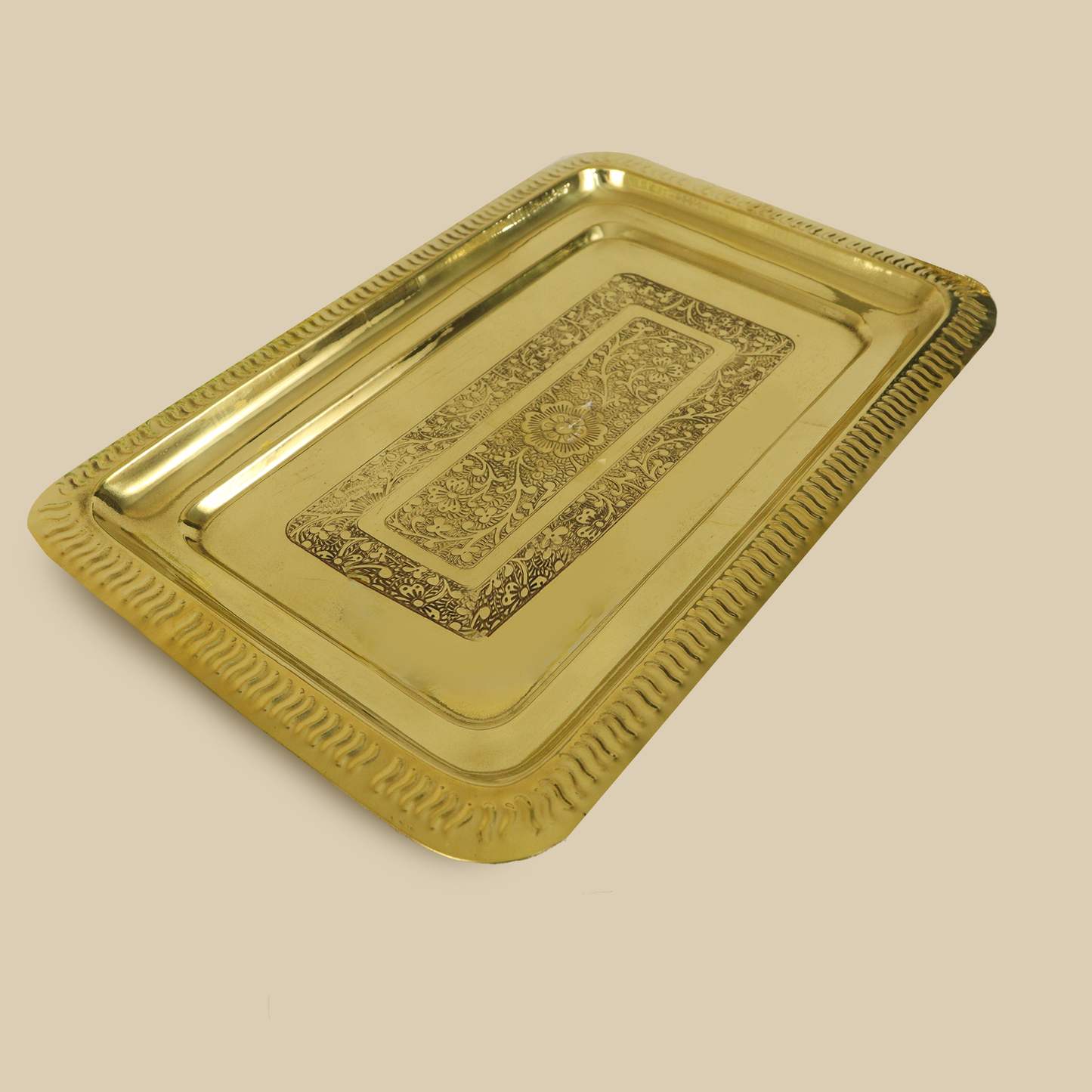 Brass Embossed Serving Tray