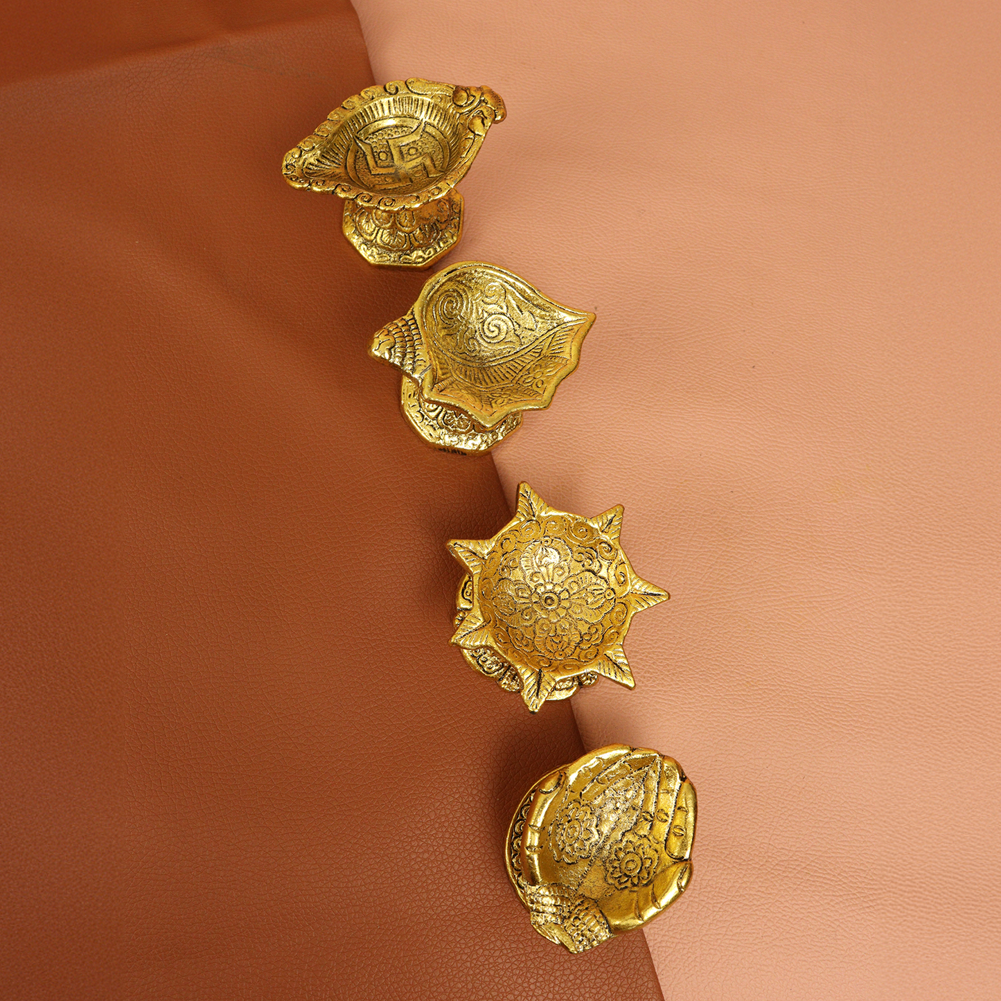 Oxidized Four Diyas Set