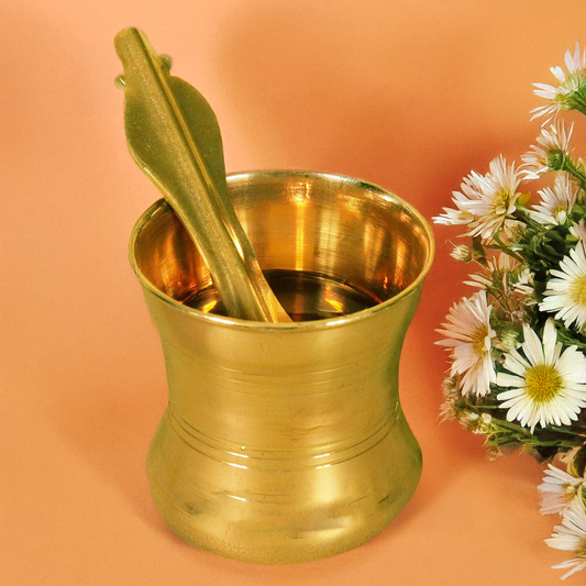 पूजा के लिए पीतल का पंचपात्र- छोटा