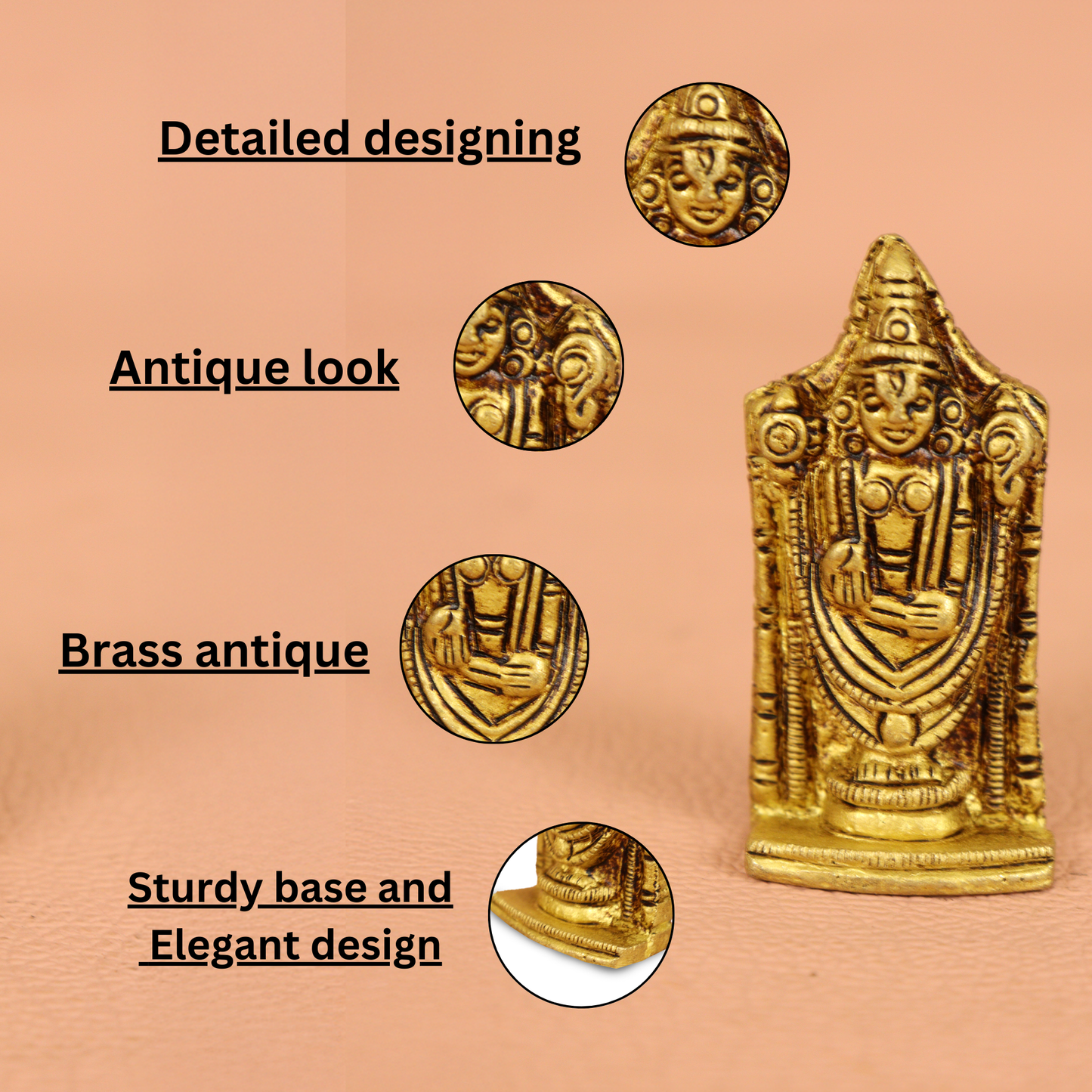 Brass Mini perumal Statue-2inch