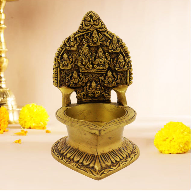 Antique Gajalakshmi Diya (Pital Prachin Gaj Laxmi Deepak)