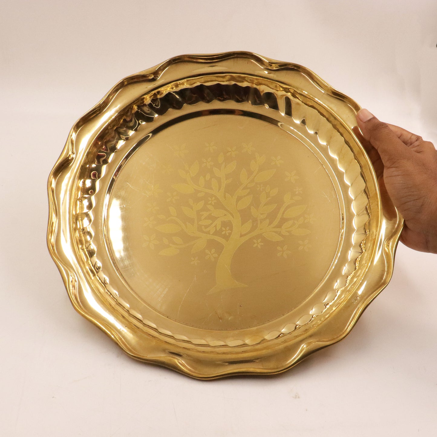 Brass Round Tray-Tree (Pital Vriksh Design Plate)