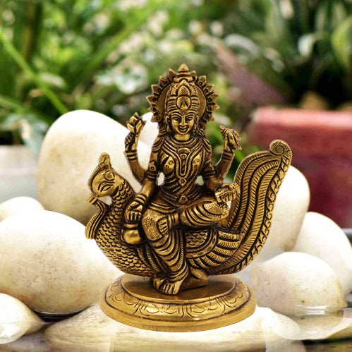 Brass Gayathri Devi Idol (Pital Gayatri Mata Murti)