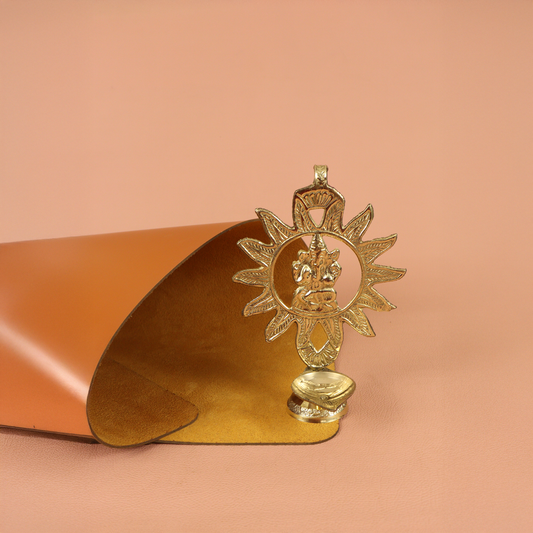 Brass Suraj Sun Ganesha Diya (Pital Surya Vinayak Deepak)