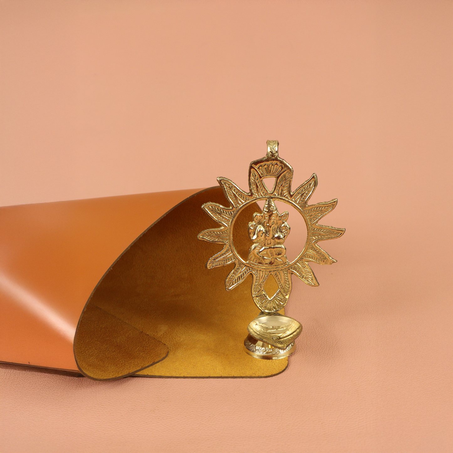 Brass Suraj Sun Ganesha Diya (Pital Surya Vinayak Deepak)