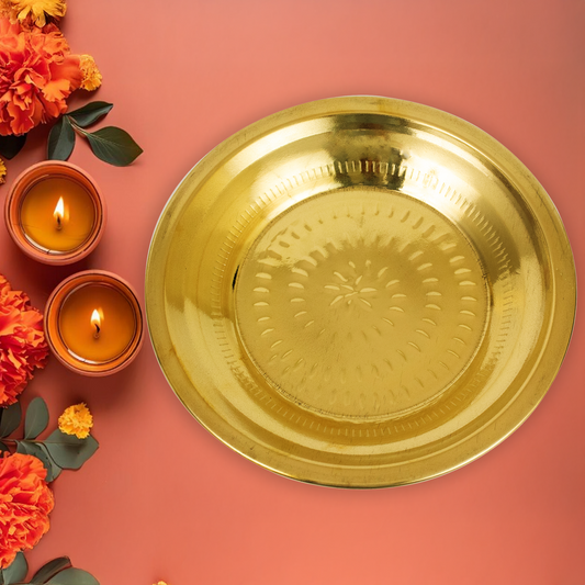 Brass Thambulam Thali Size-10 (Pital Tambul Paan Thali)