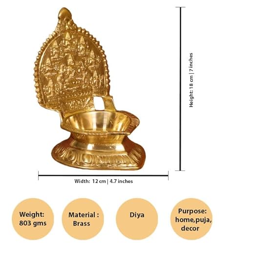Brass Astalakshmi Lamp (Pital Ashta Laxmi Deepak)