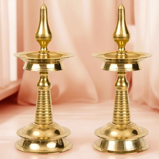 गोल्डन ब्रास केरल नीला विलक्कू- 10 इंच