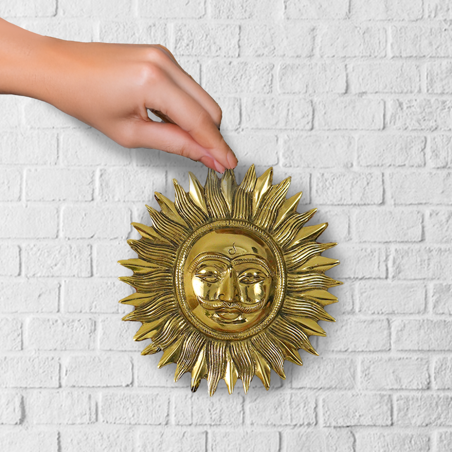 Brass Sun Face Wall Hanging
