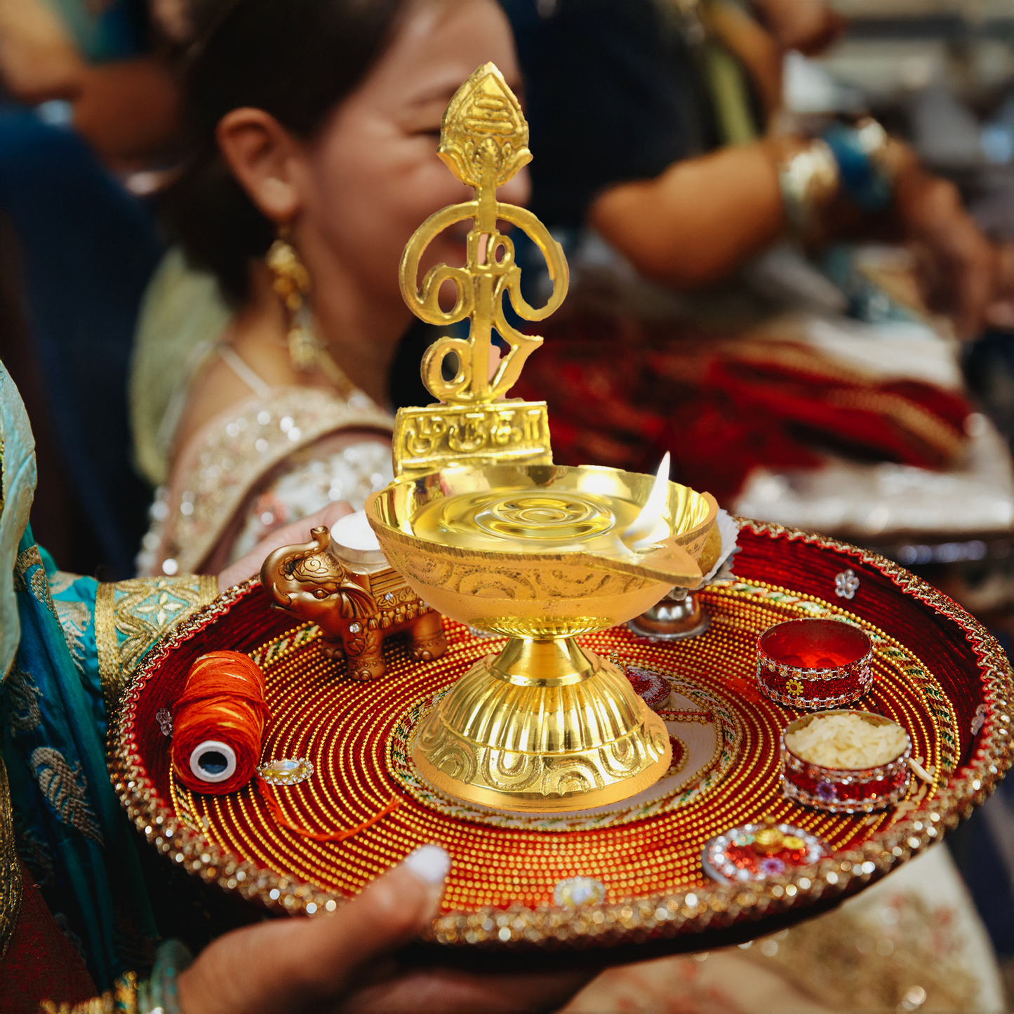 Brass OM Murugan Diya (Pital Aum Kartikeya Deepak)