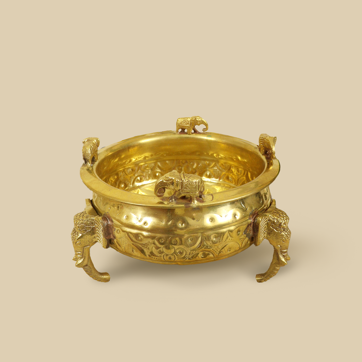 Golden Premiun Brass Elephant Urli