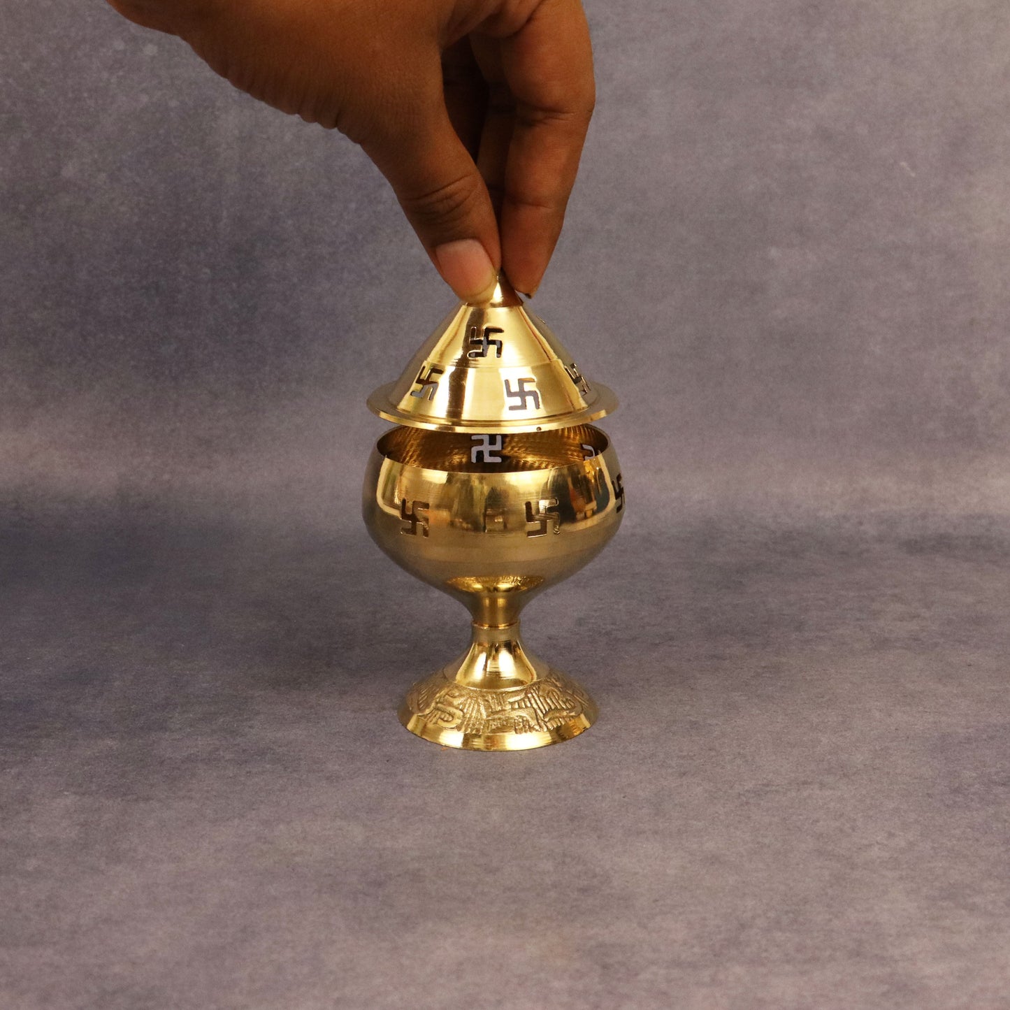 Brass Swastik Akand Diya (Pital Swastik Akhand Deepak)