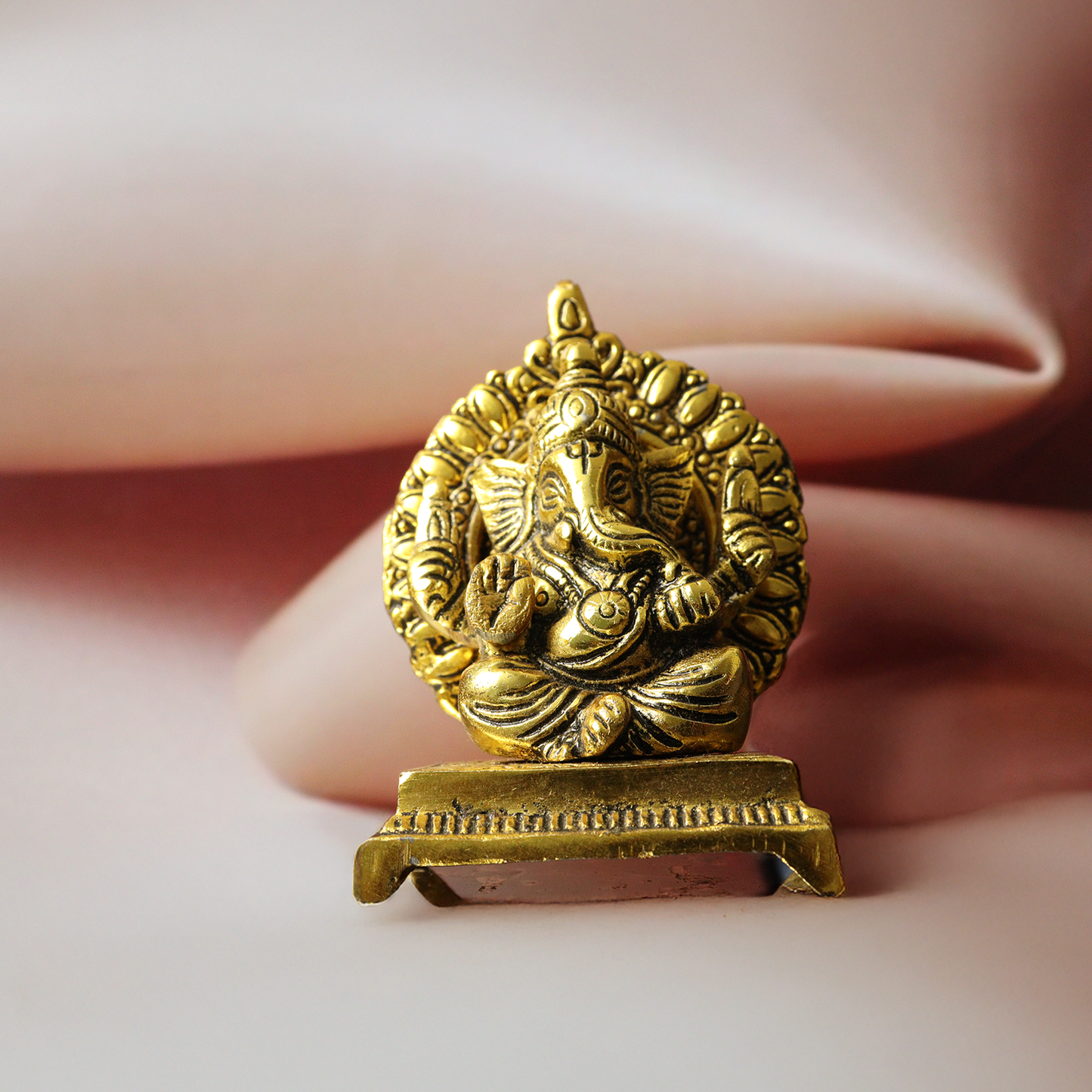 Oxidised Sinhasan Ganesha Idol