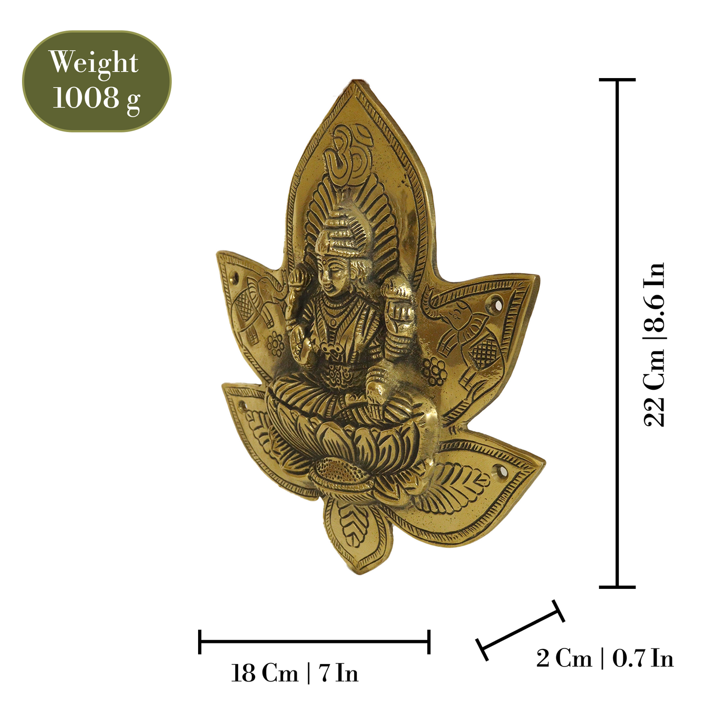 Brass Wall Hanging Lakshmi-17.5cm