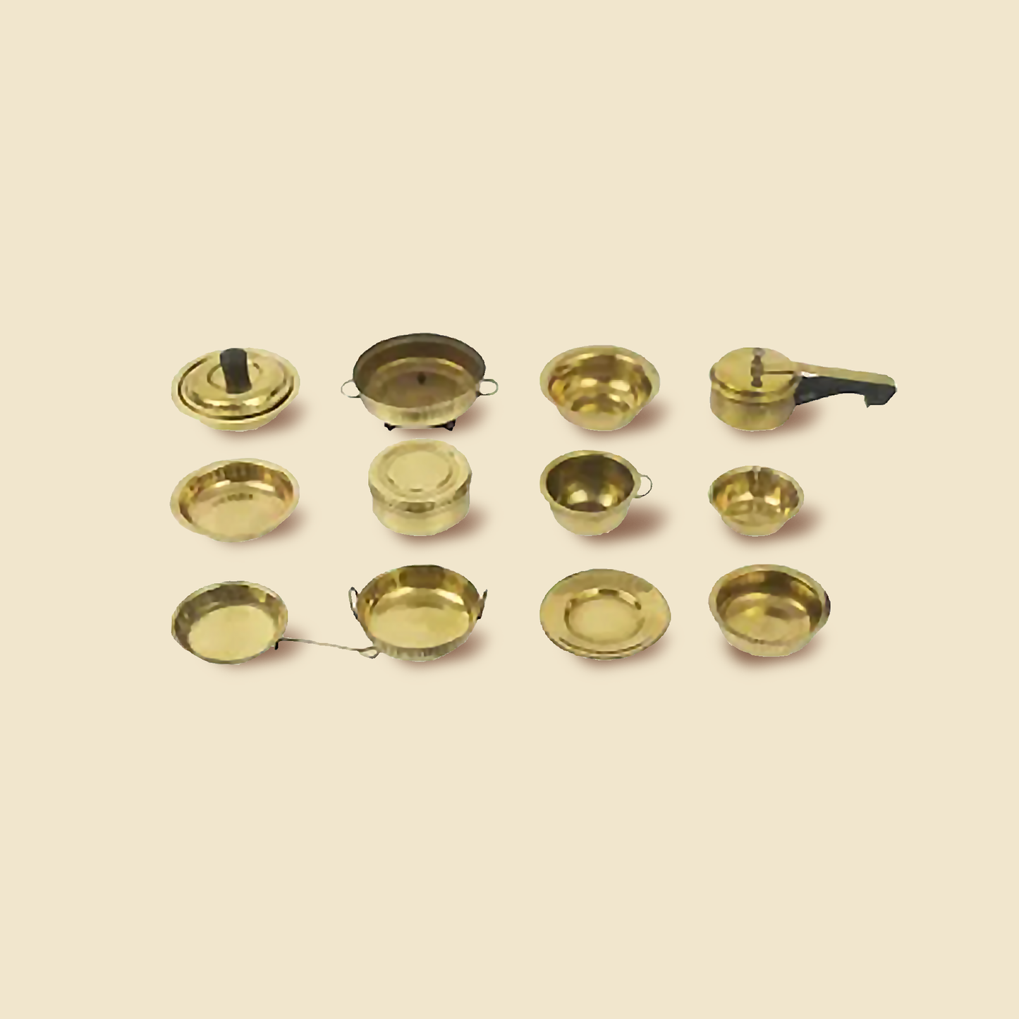 Miniature Brass Kitchen Set