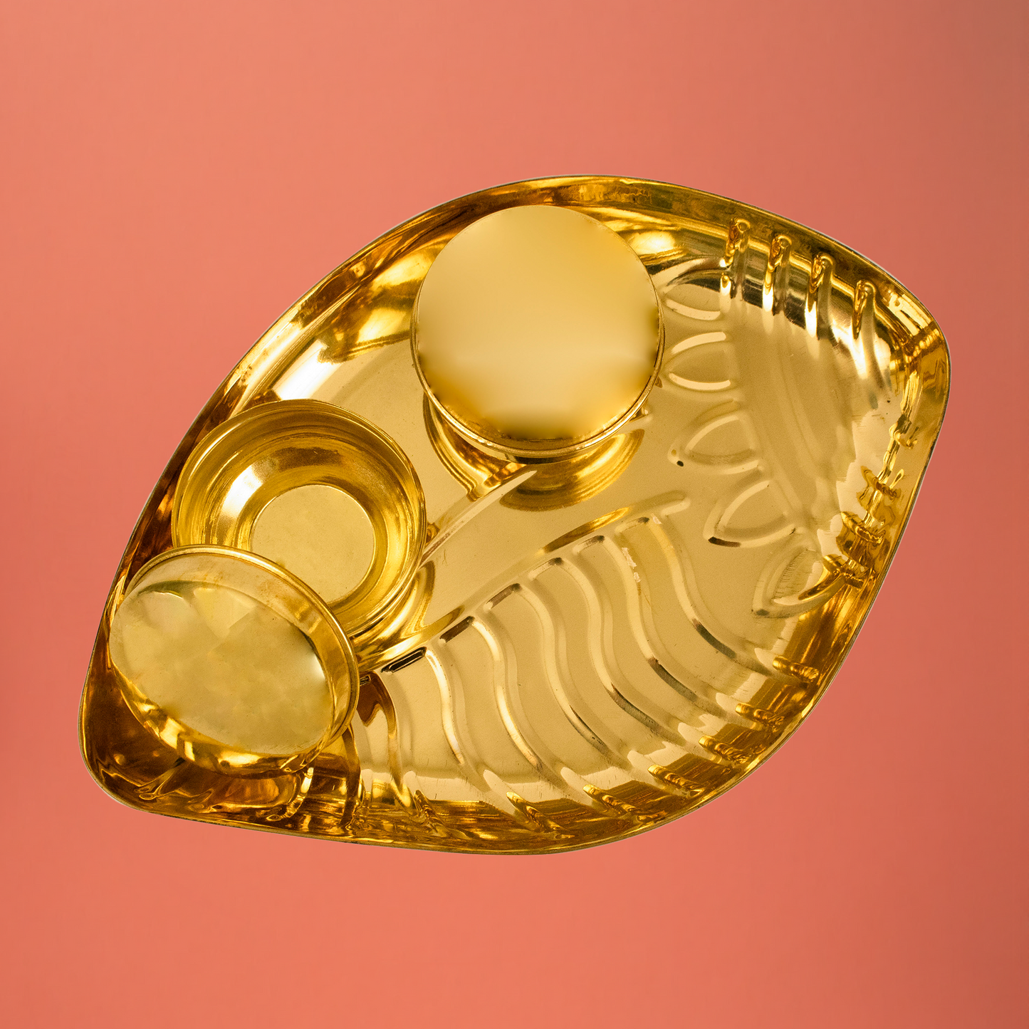Brass Shangu Thali With Bowl (Pital Conch Plate / Shankh Thali)