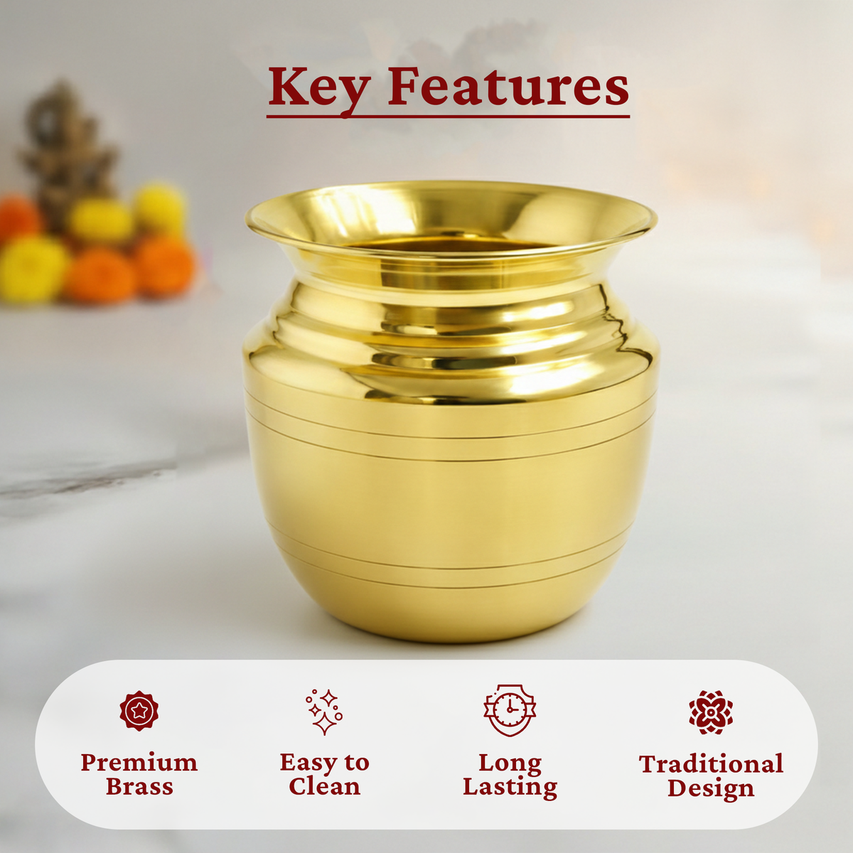 Traditional Brass Kalash | Lota
