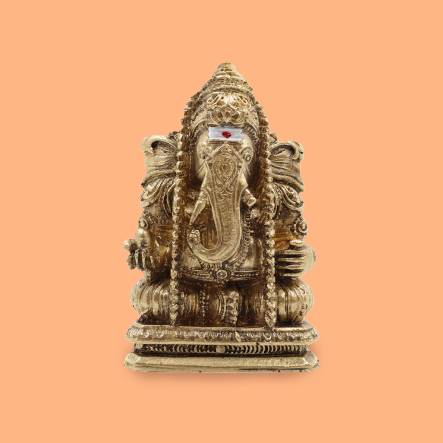 Fiber Resin vinayagar Gold 3' inch