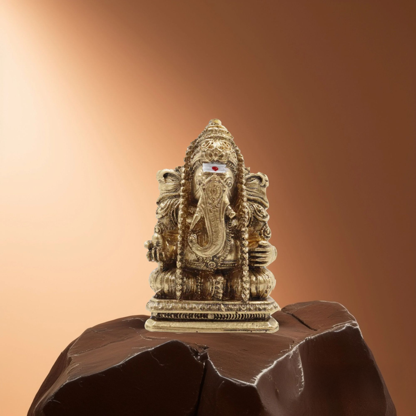 Fiber Resin vinayagar Gold 3' inch