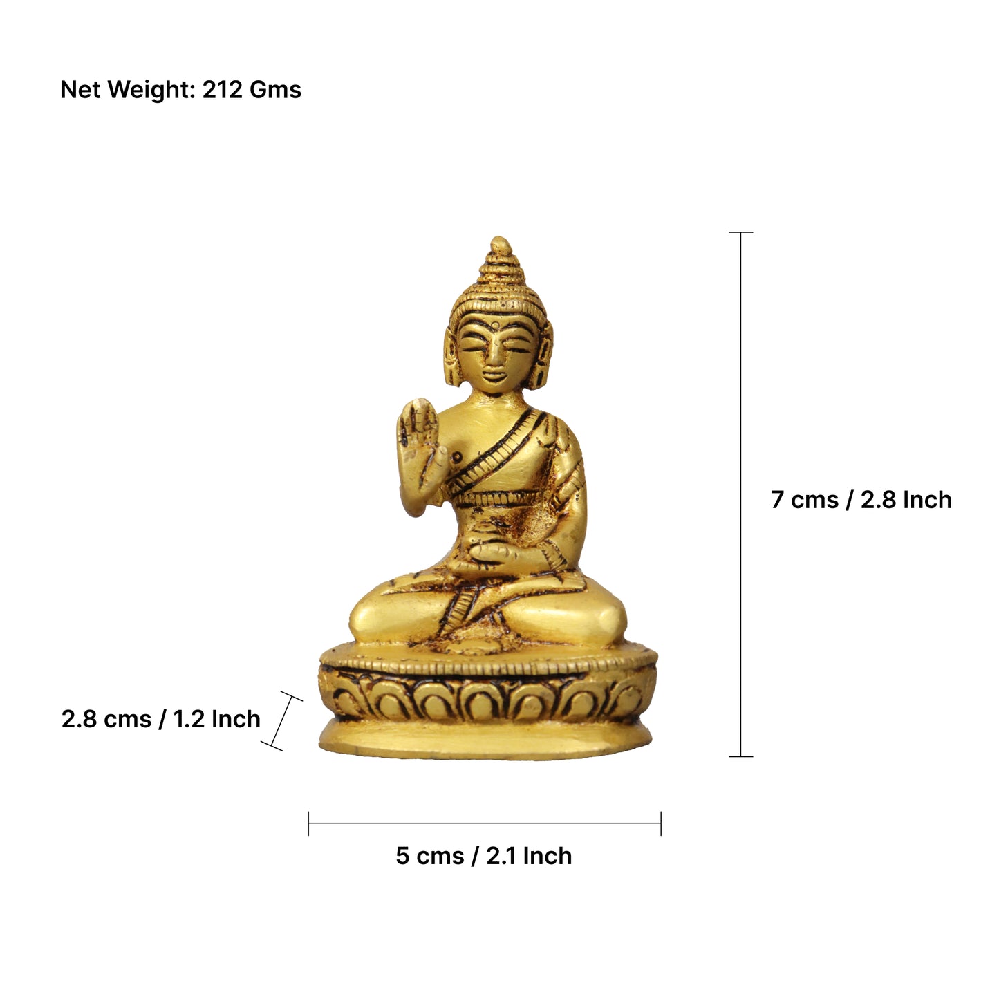 Brass Buddha Temple Idol