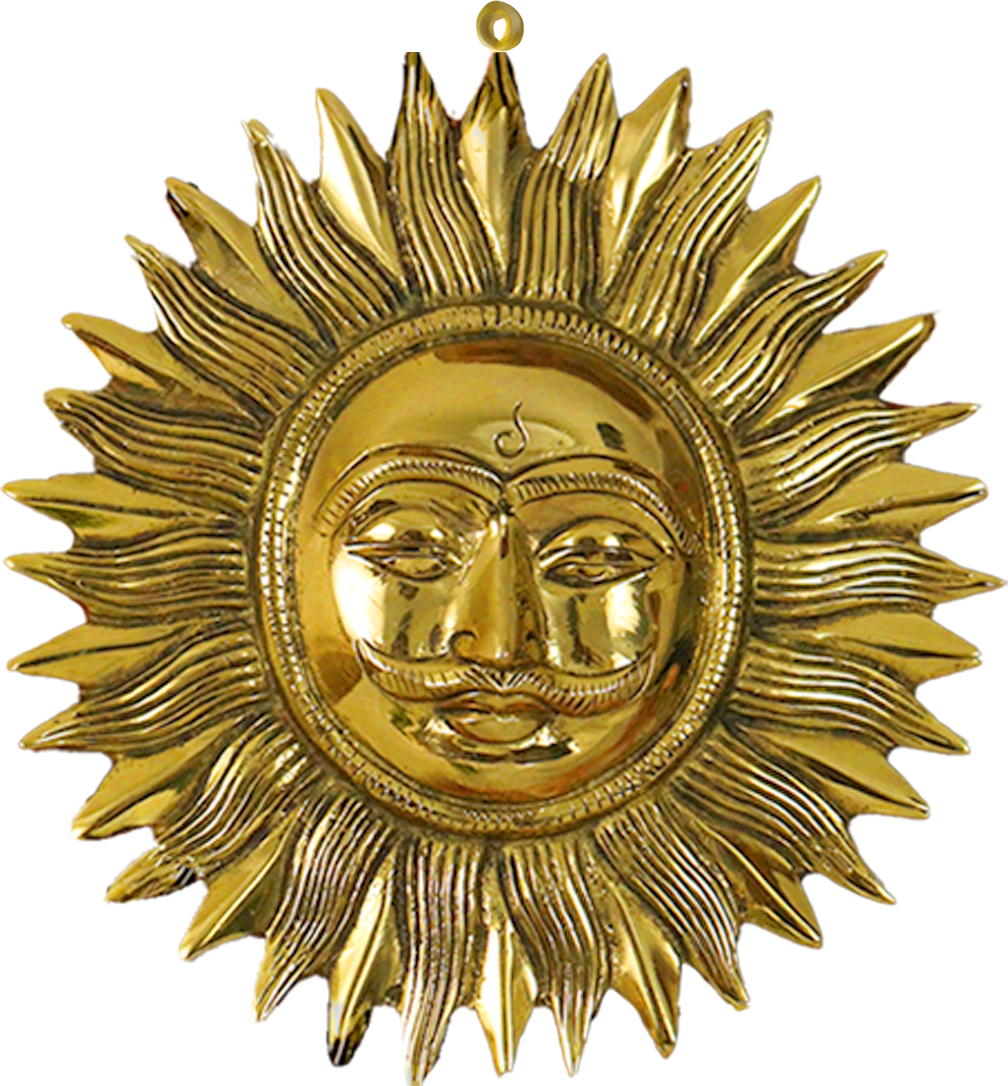 Brass Sun Face Wall Hanging