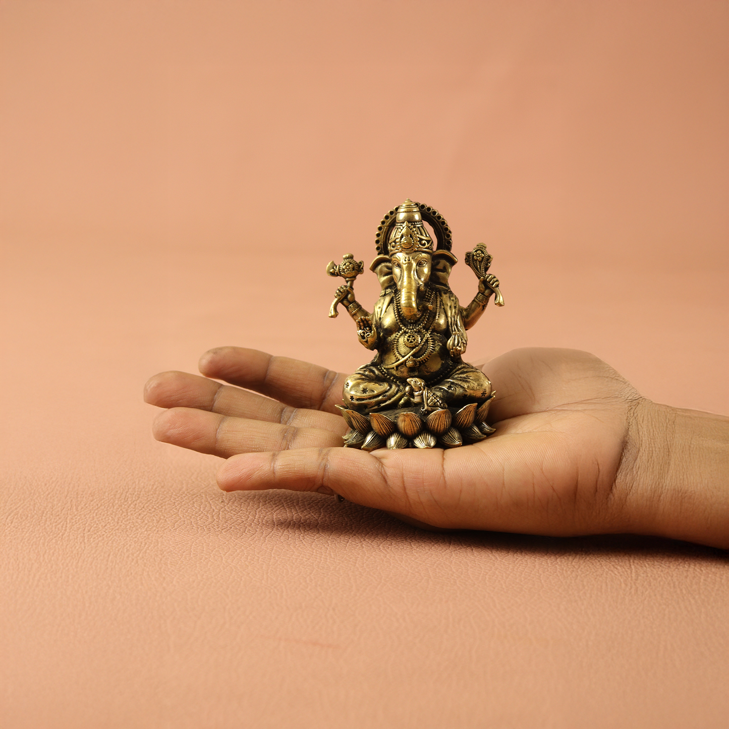 Brasss Lotus Ganesh Statue