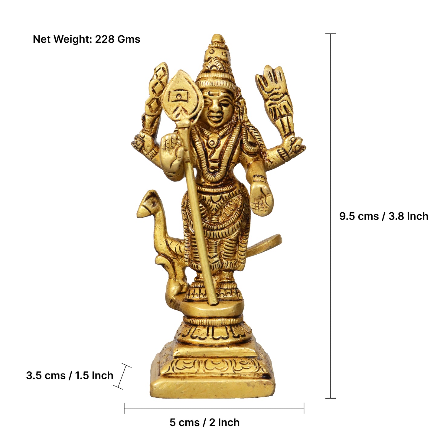 Brass Murugan Statue 4inch