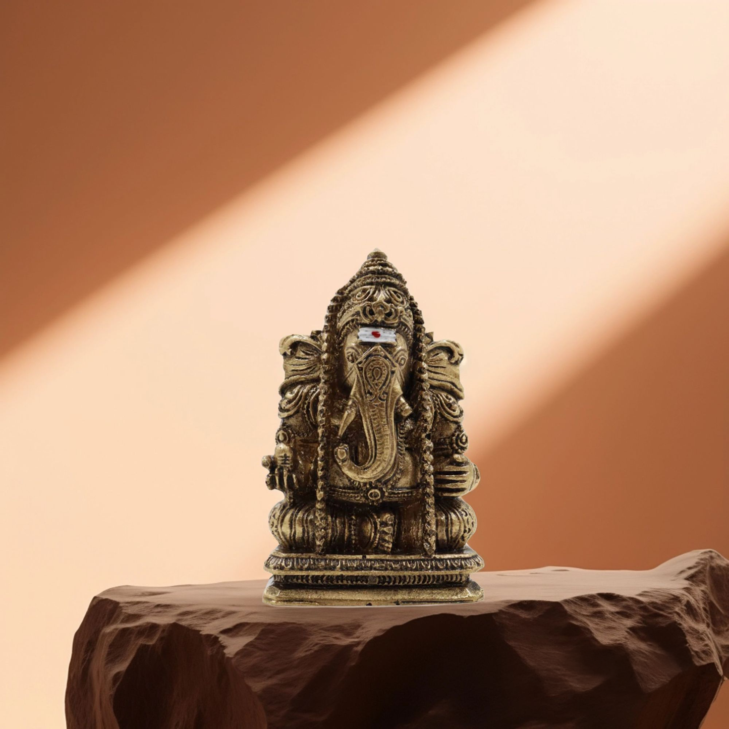 Fiber Resin vinayagar antik Gold
