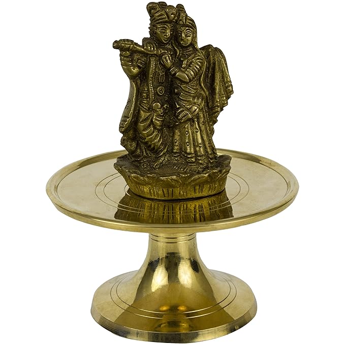 प्रीमियम पीतल गोल मूर्ति स्टैंड