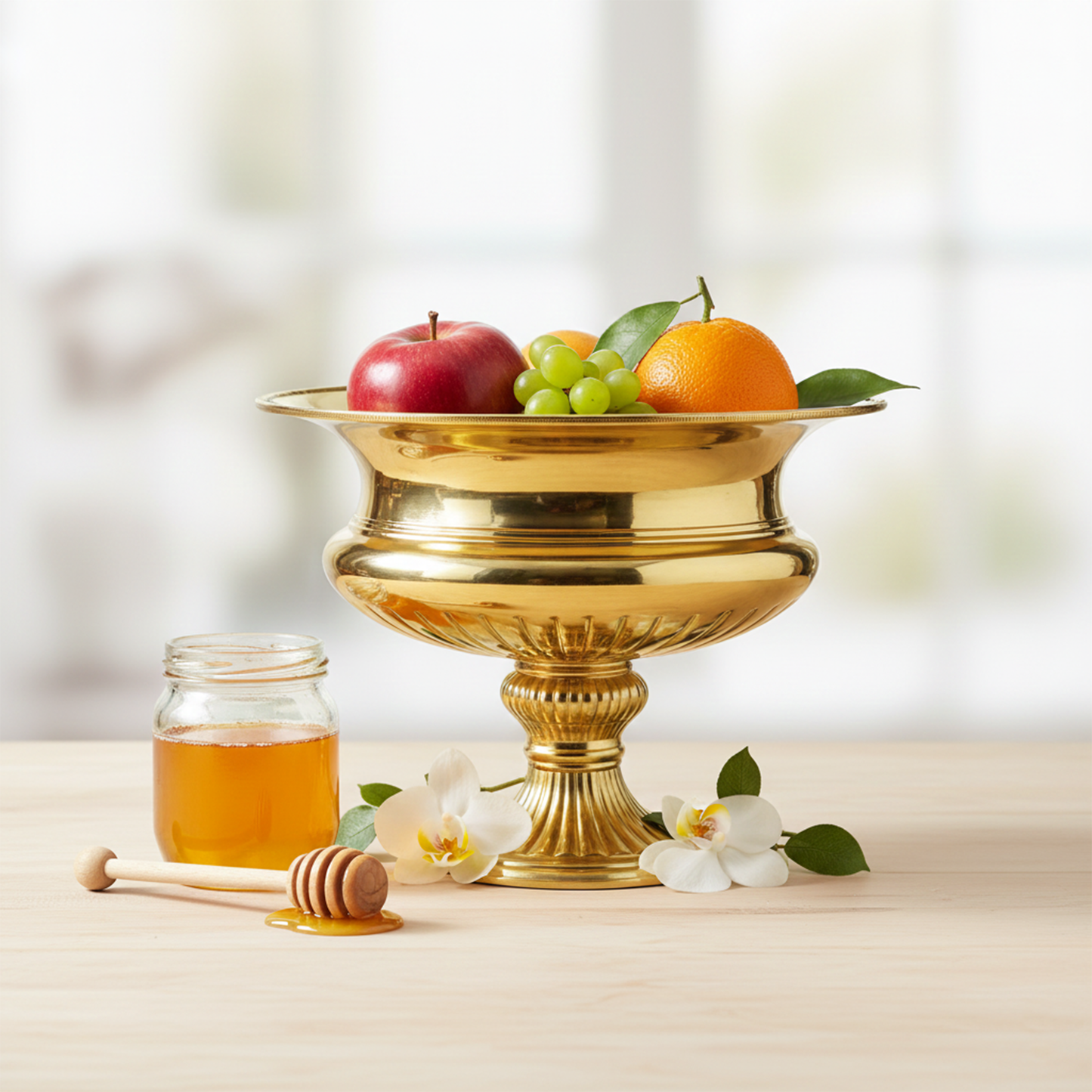 Brass Urli Bowl with Stand Planter for Decoration-Bowl Dana Size 6