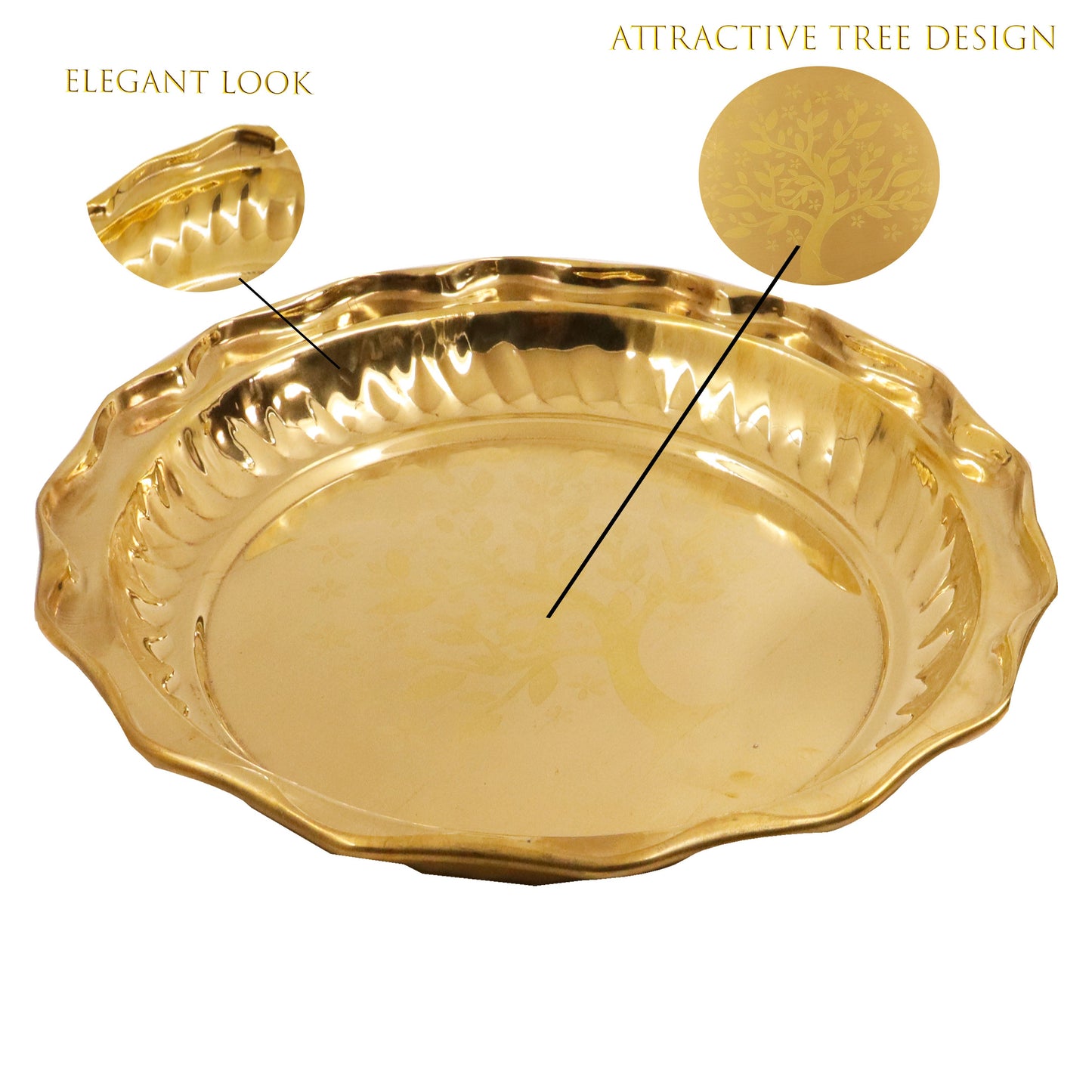 Brass Round Tray-Tree (Pital Vriksh Design Plate)