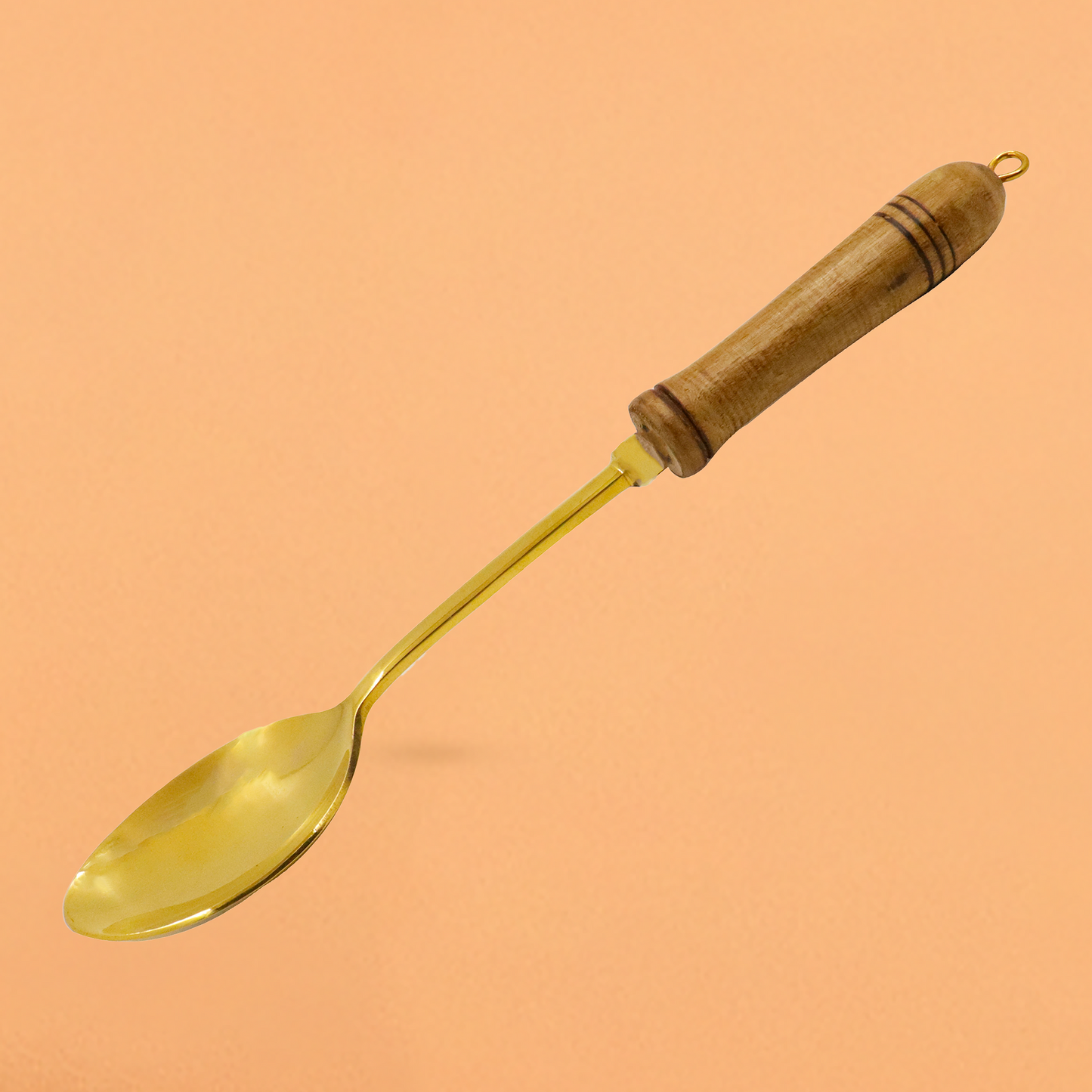 Brass Cooking Ladle With Wooden Handle
