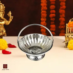 Silver Brass Flower Basket