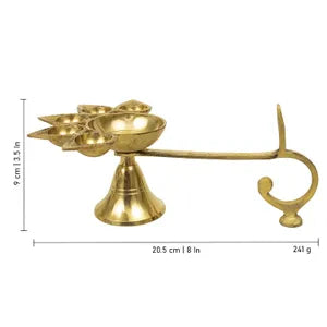 पीतल पंचरती कपूर स्टैंड