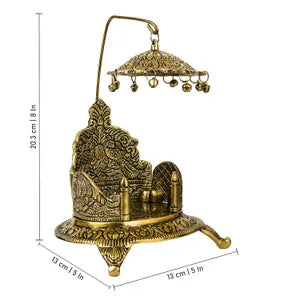 Oxidised Metal Mukali Stool Sinhasan