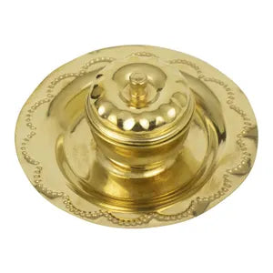 Brass Apple Kumkum Holder with Plate