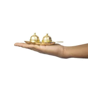 Brass Haldi 2 Leaf Thali