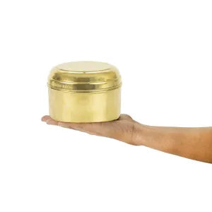 Handcrafted Brass Prasad Container