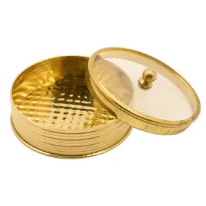 Brass and Acrylic Kumkum Box Transparent Lid