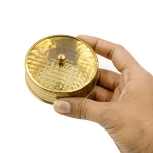 Brass and Acrylic Kumkum Box Transparent Lid
