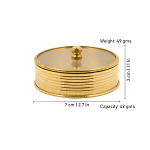 Brass and Acrylic Kumkum Box Transparent Lid