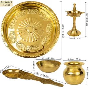 Ashta Mangala Puja Thali Set